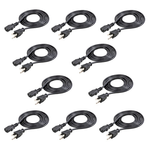 StarTech.com 6 ft Power Cable NEMA5-15P to C13 - 10 Pack for Reliable Device Power