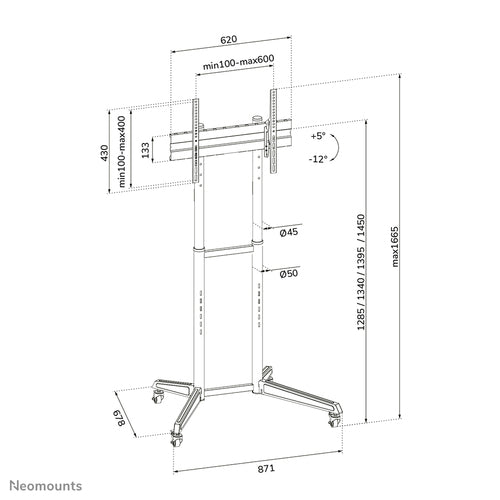 Neomounts FL50-540BL1 multimedia cart/stand