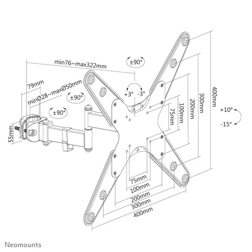 Neomounts FL40-450BL14 TV mount/stand