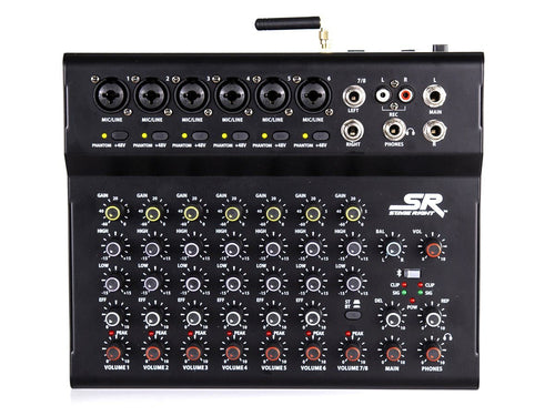 8-Channel Bluetooth Audio Mixer Monoprice Black