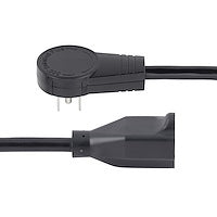 StarTech 6ft Power Extension Cord - NEMA 5-15P to NEMA 5-15R - Black - Rotating Flat Plug