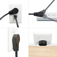 StarTech 6ft Power Extension Cord - NEMA 5-15P to NEMA 5-15R - Black - Rotating Flat Plug