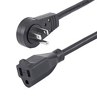 StarTech 6ft Power Extension Cord - NEMA 5-15P to NEMA 5-15R - Black - Rotating Flat Plug
