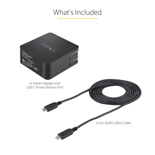 StarTech.com WCH1CBK USB C Wall Charger 60W PD - Universal Laptop Power Adapter