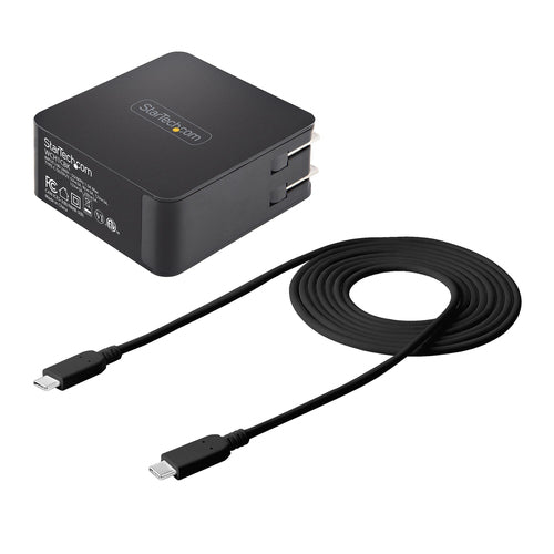 StarTech.com WCH1CBK USB C Wall Charger 60W PD - Universal Laptop Power Adapter