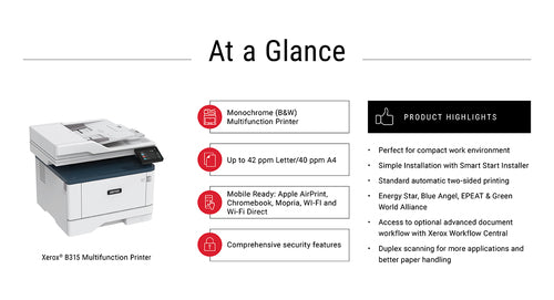 Multifunction Printer Xerox B315 Mono Laser A4 600x600 DPI
