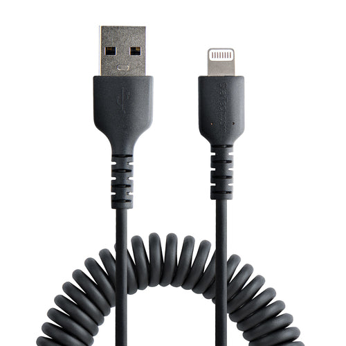 StarTech.com 1m Coiled USB to Lightning Cable - MFi Certified, Durable TPE Jacket