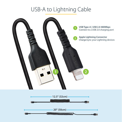 StarTech.com RUSB2ALT50CMBC lightning cable