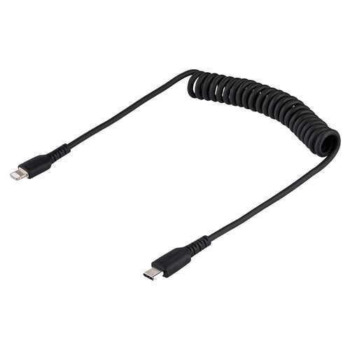 StarTech USB C to Lightning Cable - 1m Coiled, MFi Certified, Durable Charging Cable