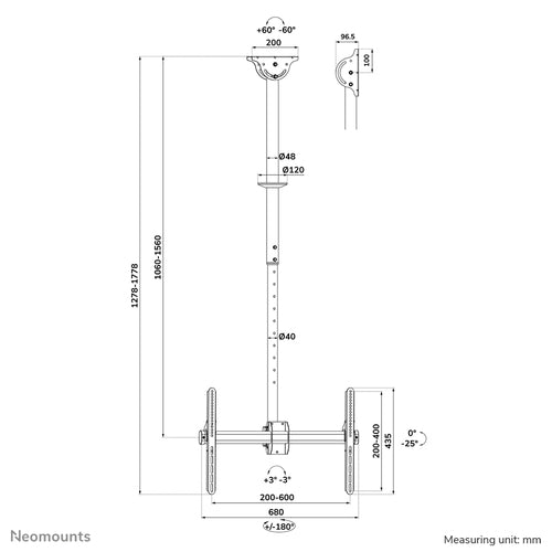 Neomounts CL35-440BL16L TV mount/stand