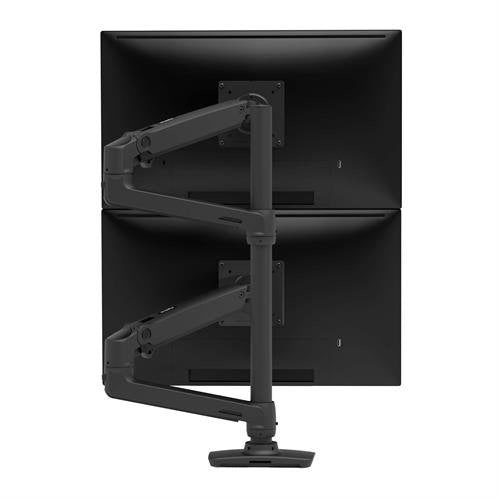 Dual Monitor Mount Ergotron LX Series Tall Pole Arm Matte Black 20 kg Capacity