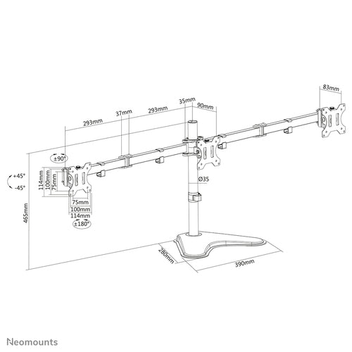Neomounts FPMA-D550DD3BLACK monitor mount / stand