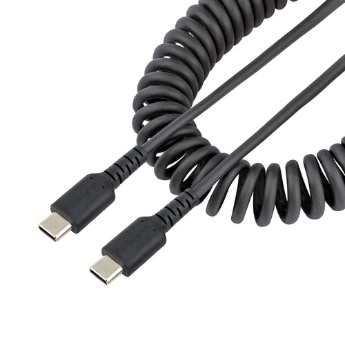 StarTech.com 20in USB C Charging Cable - Coiled Heavy Duty Type-C Cable - Fast Charge & Sync