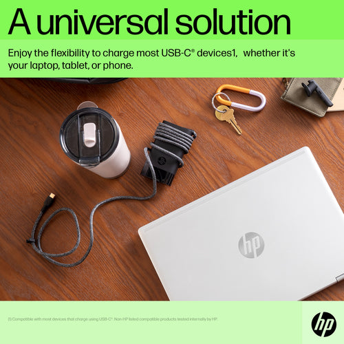 HP USB-C 65W Laptop-Ladegerät | Hochleistungs-Netzteil | Kompatibel mit Laptops