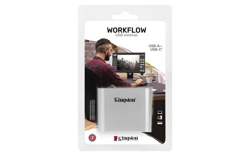 Kingston Technology WFS-USB Workflow Hub – USB 3.2 Gen 1, 5000 Mbit/s, Silber