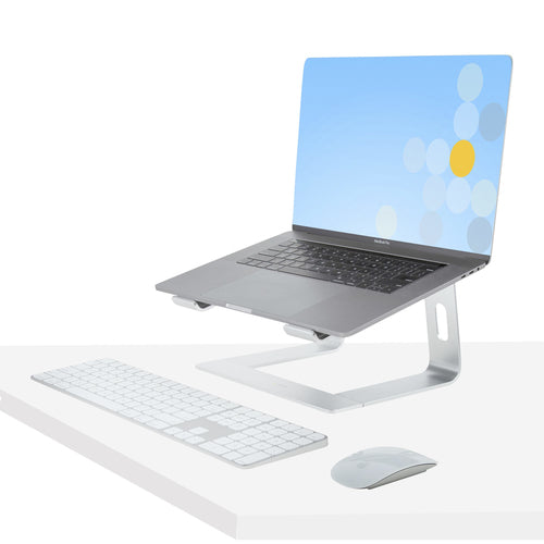 StarTech Ergonomic Aluminum Laptop Stand - Silver - Supports 5kg - Compatible with MacBook & Dell XPS