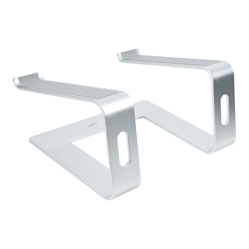 StarTech Ergonomic Aluminum Laptop Stand - Silver - Supports 5kg - Compatible with MacBook & Dell XPS