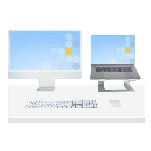 StarTech Ergonomic Aluminum Laptop Stand - Silver - Supports 5kg - Compatible with MacBook & Dell XPS
