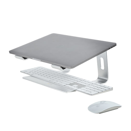StarTech Ergonomic Aluminum Laptop Stand - Silver - Supports 5kg - Compatible with MacBook & Dell XPS