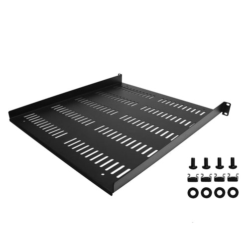 StarTech.com 1U Universal Vented Rack Shelf - Black - 20" Deep - 55lb Capacity