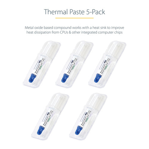StarTech SILV5 Thermal Paste - CPU Heat Sink Compound - 5 Pack - Optimal Thermal Conductivity