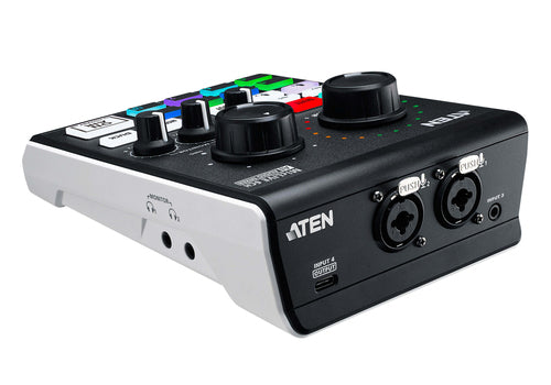 ATEN UC8000 MicLIVE 6-Kanal Audio Mixer | Podcast Mixer | 2.55 W Ausgangsleistung