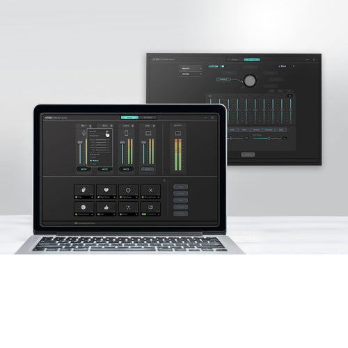 ATEN UC8000 MicLIVE 6-Kanal Audio Mixer | Podcast Mixer | 2.55 W Ausgangsleistung
