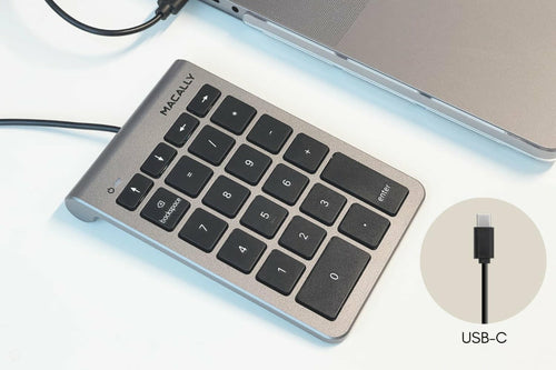 USB Numeric Keypad for Laptop/PC Macally UCNUMKEY22SG Black/Grey