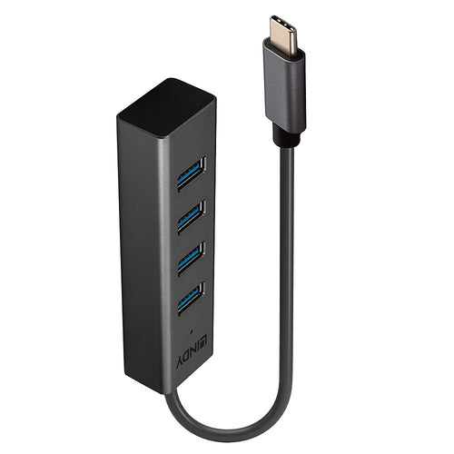 4-Port USB 3.2 Type C Hub Aluminium Grey 5000 Mbit/s