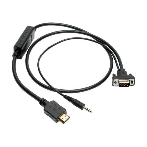 HDMI-zu-VGA- + Audio-Aktiv-Adapterkabel, 0,91 m, Stecker-zu-Stecker, Tripp Lite