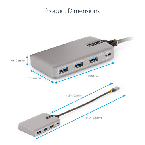 StarTech 4-Port USB-C Hub mit 4K-Videoausgang und 100W Power Delivery