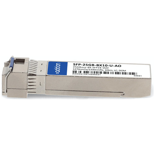 Fiber Optic Transceiver AddOn Networks SFP-25GB-BX10-U-AO 25Gbps LC 10km 1270nm