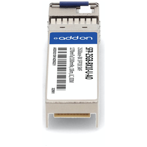 Fiber Optic Transceiver AddOn Networks SFP-25GB-BX10-U-AO 25Gbps LC 10km 1270nm