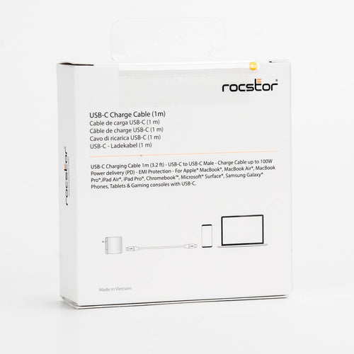 USB 2.0 Typ-C Kabel 1 Meter Rocstor 0,48 Gbit/s Weiß