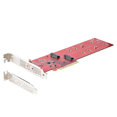 StarTech.com Dual M.2 PCIe Adapter Card - PCIe 4.0, NVMe/AHCI Support, 7.8GBps