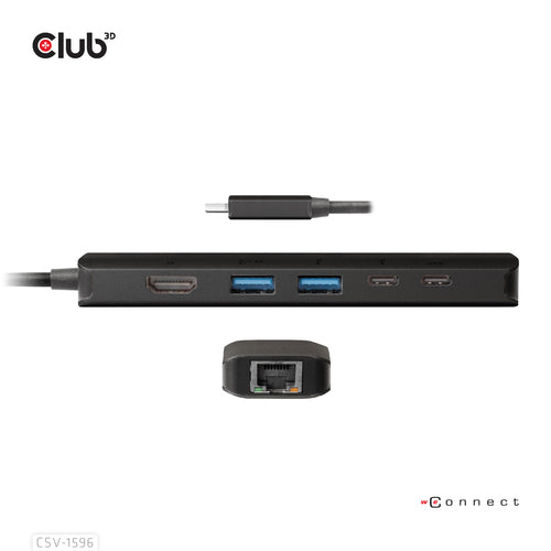 CLUB3D 6-in-1 USB Type-C Hub - HDMI 8K Adapter - Black | Expand Connectivity