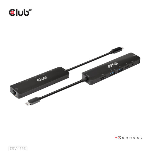 CLUB3D CSV-1596 6-in-1 USB Type-C Hub - HDMI 8K Support - Black