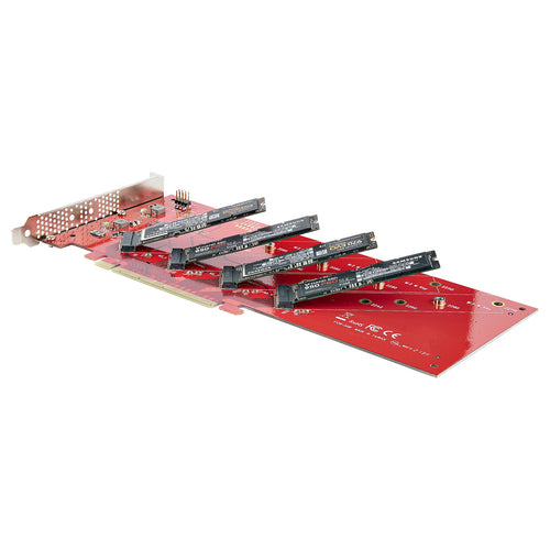 StarTech.com Quad M.2 PCIe Adapter Card - PCIe x16 to Quad NVMe/AHCI, 7.8GBps