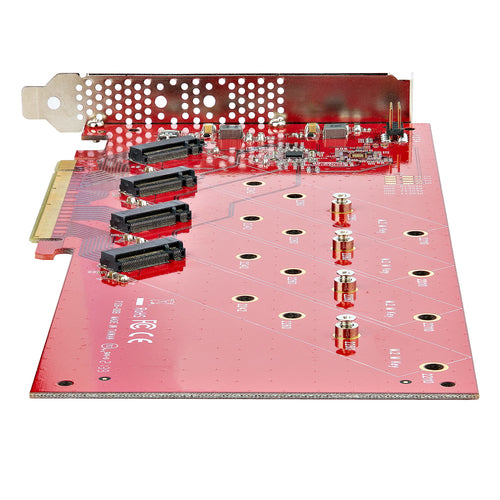 StarTech.com Quad M.2 PCIe Adapter Card - PCIe x16 to Quad NVMe/AHCI, 7.8GBps