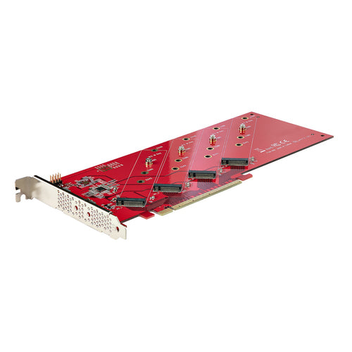 StarTech.com Quad M.2 PCIe Adapter Card - PCIe x16 to Quad NVMe/AHCI, 7.8GBps