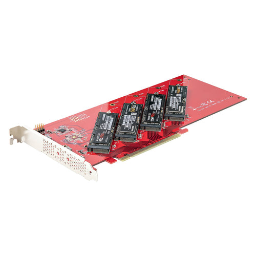 StarTech.com Quad M.2 PCIe Adapter Card - PCIe x16 to Quad NVMe/AHCI, 7.8GBps