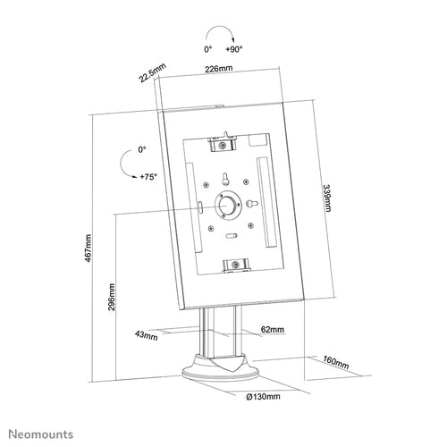 Neomounts DS15-640WH1 tablet security enclosure