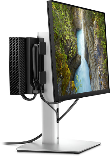 Dell Pro Micro All-in-One Stand MFS22 - Height Adjustable for 19" & 27" Displays - Silver & Black