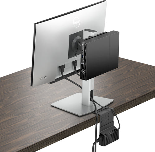 Dell Pro Micro All-in-One Stand MFS22 - Height Adjustable for 19" & 27" Displays - Silver & Black