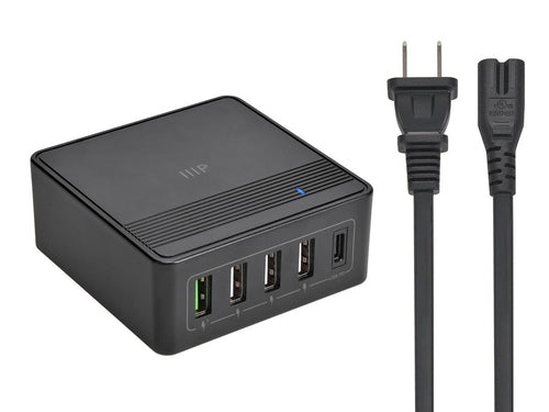 Desktop Charger Monoprice 60W 5-Port USB-C Compact Black