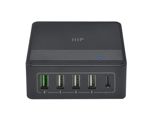 Desktop Charger Monoprice 60W 5-Port USB-C Compact Black