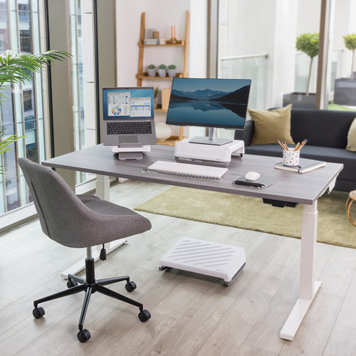 Fellowes Breyta Monitorständer - Verstellbares weißes Design, freistehend, 15 kg Tragkraft