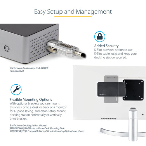 StarTech.com DK31C4DPPDUE laptop dock/port replicator