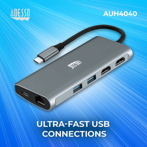 Adesso 9-IN-1 USB-C MULTI-PORT DOCKING STATION interface cards/adapter