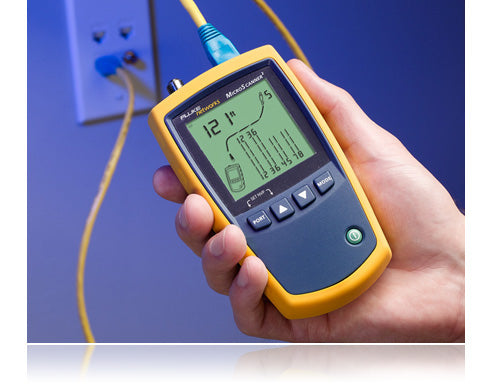 Fluke MicroScanner² Cable Tester RJ-45 RJ-11 LCD Blue Yellow Coax